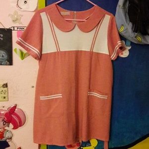 Pink Vintage Peter Pan Collar Dress
